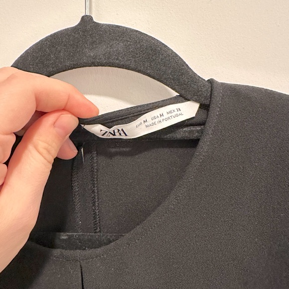 Zara, black, t-shirt blouse, tie front, black, size M, good condition - Picture 2 of 3